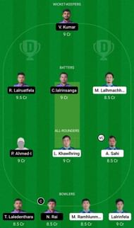 Dream11 Team for Bawngkawn South Cricket Club vs Kulikawn Cricket Club - Mizoram Cricket League 2022.